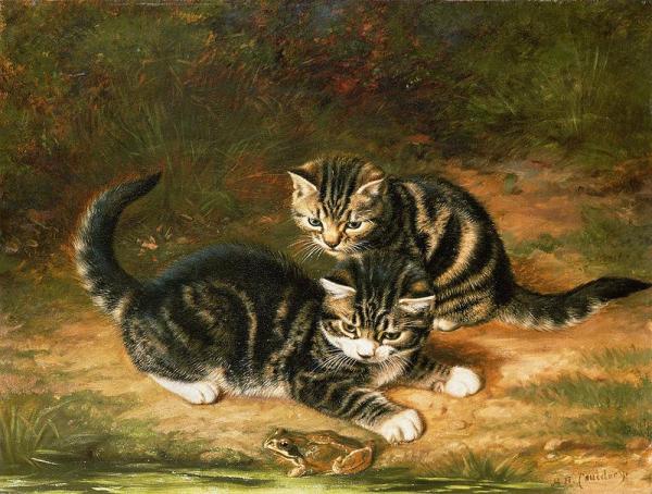 Kittens by Horatio Henry Couldery Oil Painting Reproductions