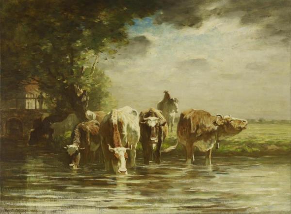 A Watering Place by Horatio Walker Oil Painting Reproductions
