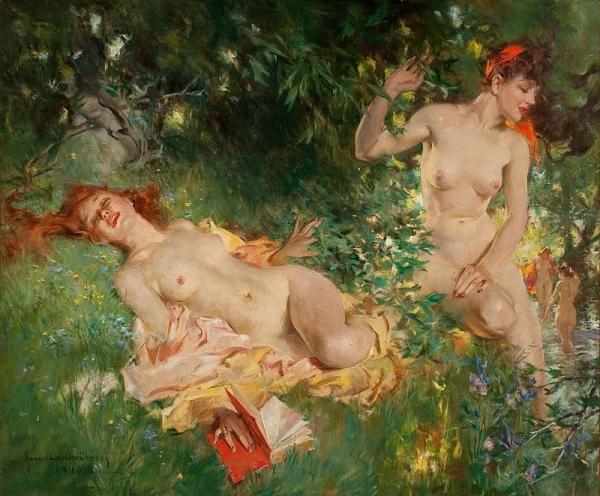 Nymphs In Summer by Howard Chandler Christie
