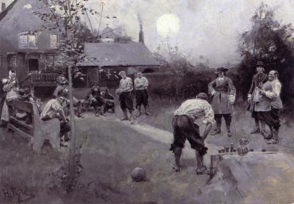 Bowling by Howard Pyle Oil Painting Reproductions