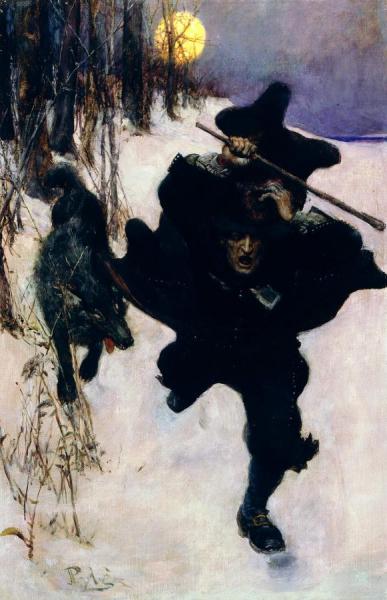 Once It Chased Dr. Wilkerson Into The Very Town Itself by Howard Pyle