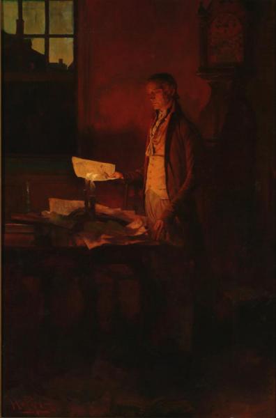 Thomas Jefferson Writing The Declaration Of Independence by Howard Pyle Oil Painting Reproductions