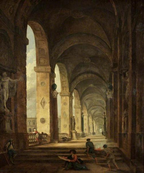 Hubert Robert A Capriccio Of Roman Architecture
