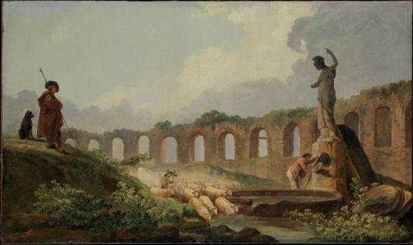 Aqueduct In Ruins by Hubert Robert Oil Painting Reproductions