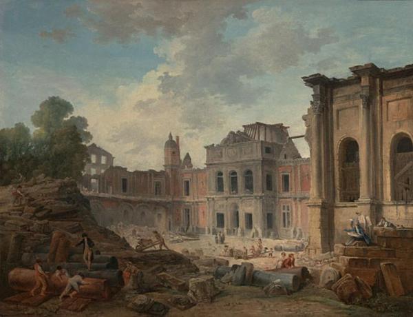 Demolition Of The Chateau Of Meudon by Hubert Robert
