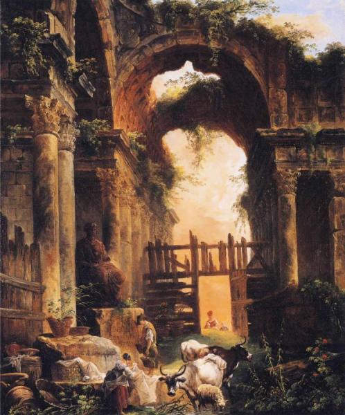Roman Ruins by Hubert Robert Oil Painting Reproductions
