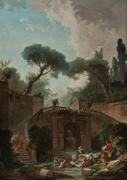 Stairway Of Farnese Palace Park by Hubert Robert Oil Painting Reproductions