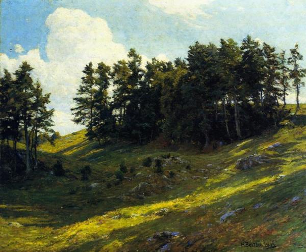 Sun Dapples Hilside by Hugh Bolton Jones