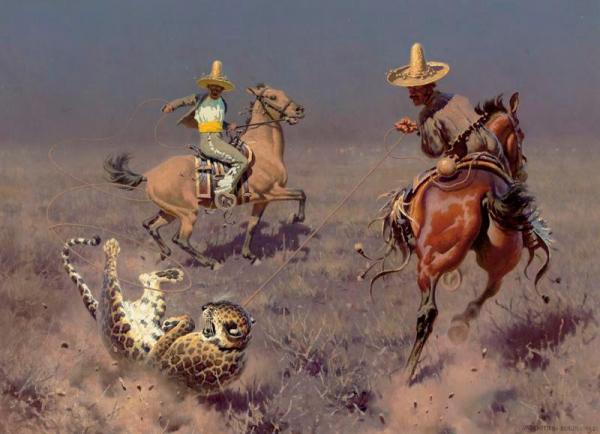 Hugo Ungewitter Gauchos And Leopard