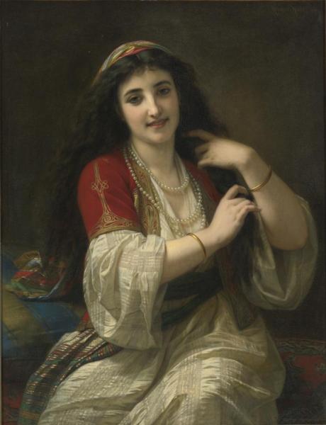 A Turkish Beauty by Hugues Merle Oil Painting Reproductions