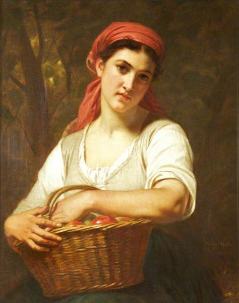 Girl With Fruit by Hugues Merle