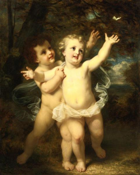 The Butterfly by Hugues Merle Oil Painting Reproductions