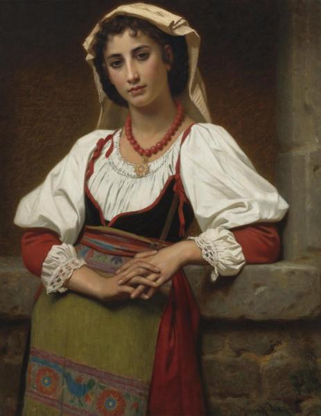 The Neapolitan Girl by Hugues Merle Oil Painting Reproductions