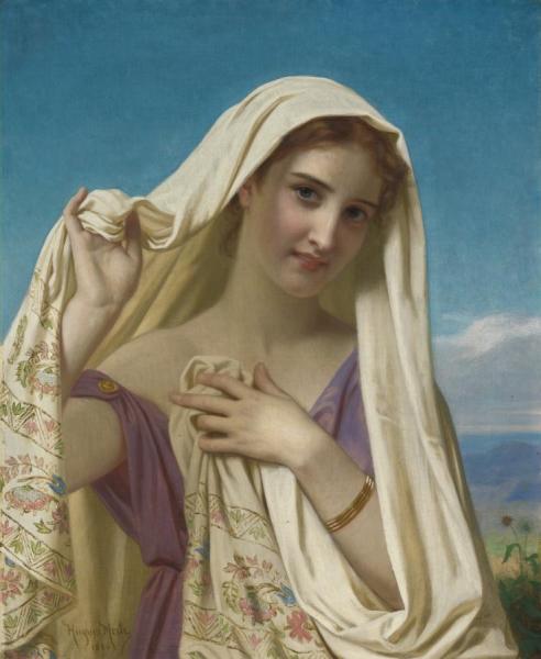 Young Girl In A Veil by Hugues Merle