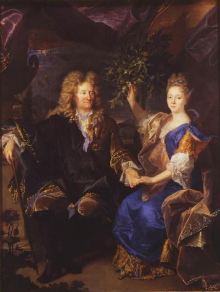 Count Jan Andrzej Morsztyn And His Daughter by Hyacinthe Rigaud Oil Painting Reproductions