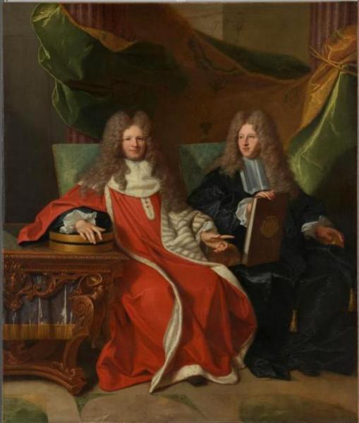 Monsieur Le Bret And His Son, Cardin Le Bret by Hyacinthe Rigaud