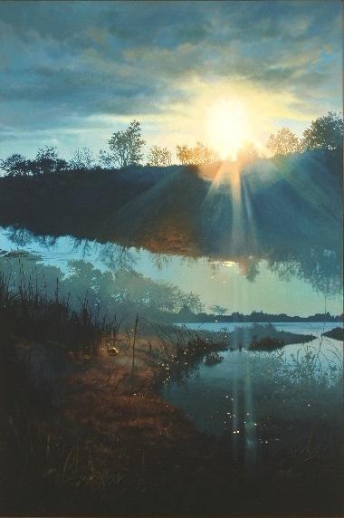 Georgica Pond At Sunset (double Exposure Series) by Ian John Hornak Oil Painting Reproductions