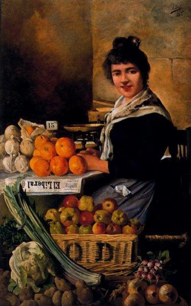 Mujer Con Naranjas by Ignacio Diaz Olano