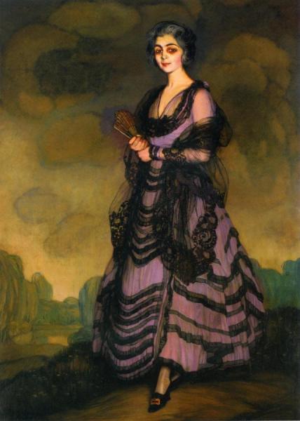Portrait Of Senora Corcuera by Ignacio Zuloaga