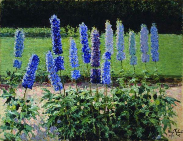 Delphiniums In The Garden by Igor Grabar