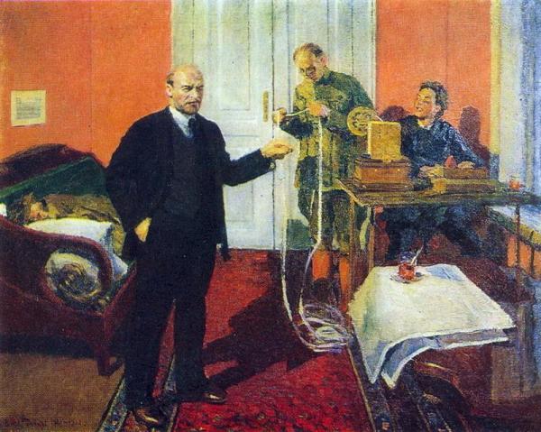 Lenin Dictating A Telegram At Dawn In 1920 by Igor Grabar Oil Painting Reproductions
