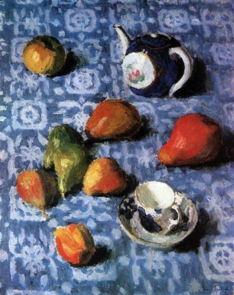 Pears On A Blue Cloth by Igor Grabar