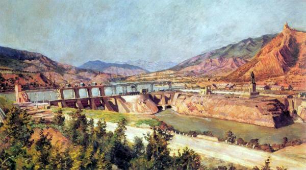 Dam On The Kura River And Georgian Military Road by Ilya Mashkov