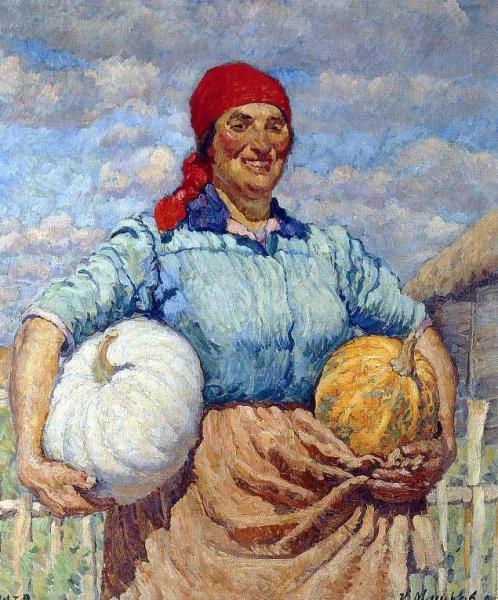 Farmer With Pumpkins by Ilya Mashkov