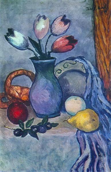 Fruit And Tulips by Ilya Mashkov