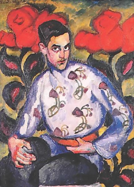 Portrait Of A Boy In A Coloured Shirt by Ilya Mashkov