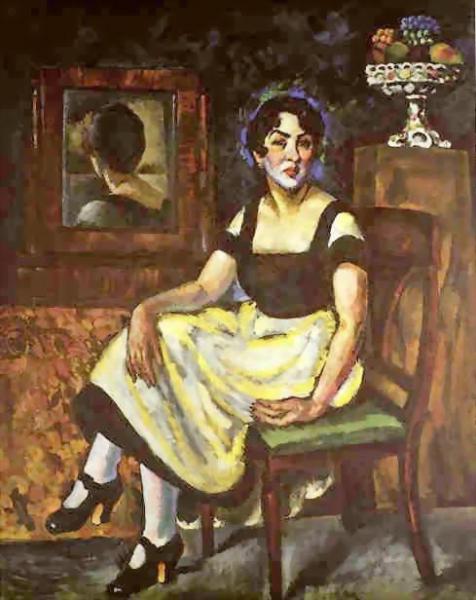 Portrait Of A Woman With Mirror by Ilya Mashkov