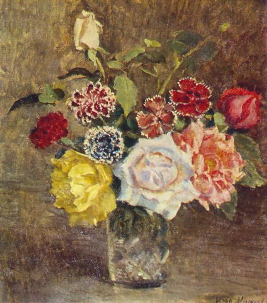 Roses And Carnations by Ilya Mashkov