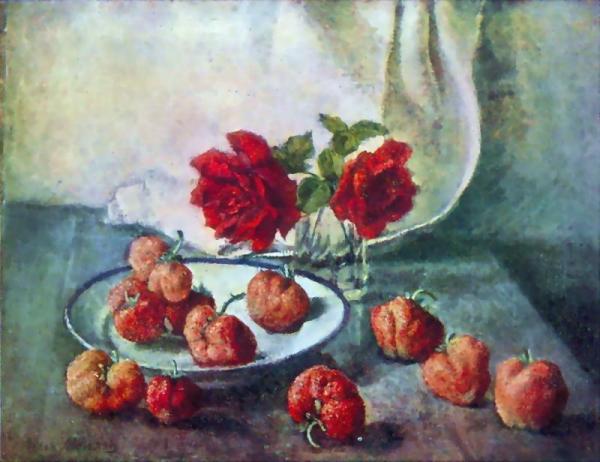 Roses And Strawberries by Ilya Mashkov