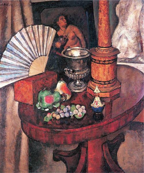 Still Life With Fan by Ilya Mashkov
