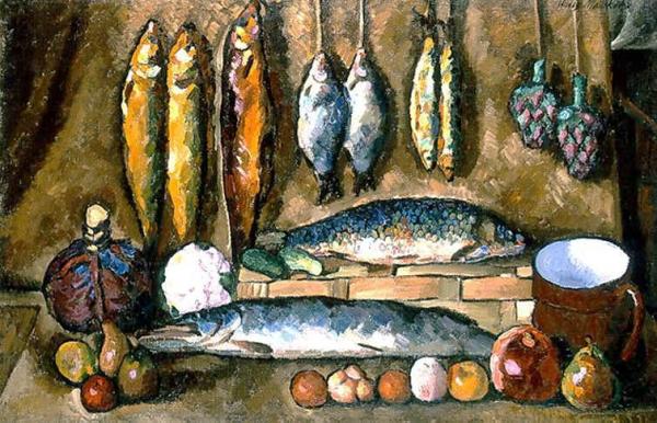 Ilya Mashkov Still Life With Fish