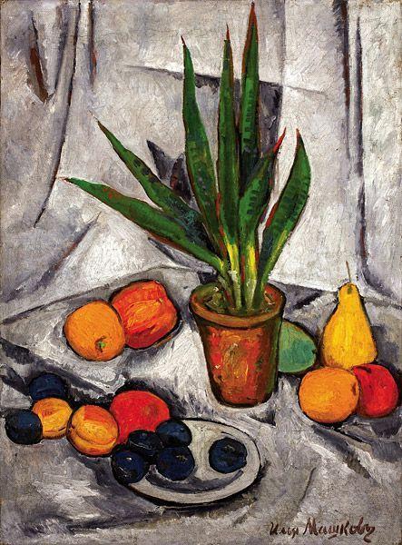 Still Life With Plants And Fruit by Ilya Mashkov