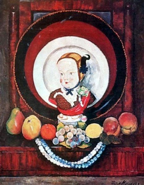 Still Life With Porcelain Doll by Ilya Mashkov