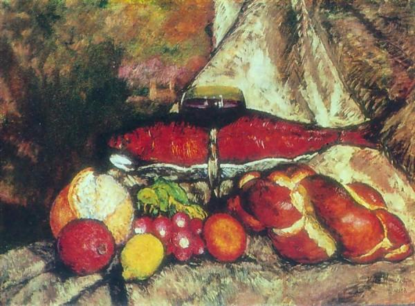 Still Life With Red Fish by Ilya Mashkov