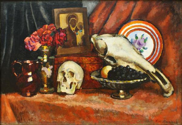 Still Life With Skull by Ilya Mashkov