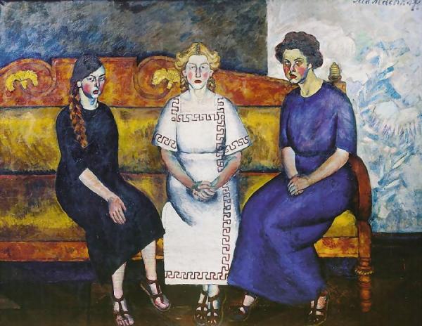 Three Sisters On The Couch by Ilya Mashkov