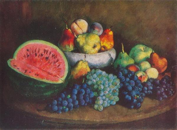Watermelon And Grapes by Ilya Mashkov