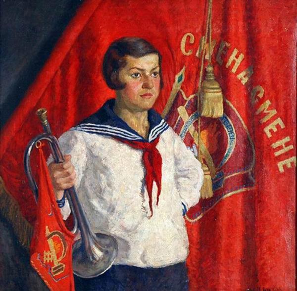 Young Pioneer With A Horn by Ilya Mashkov