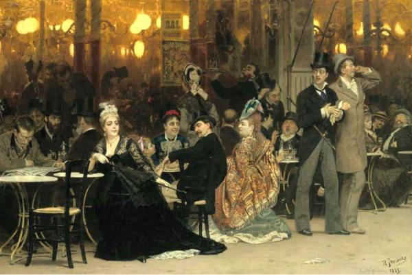 A Parisian Cafe by Ilya Yefimovich Repin