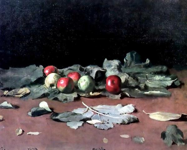 Apples And Leaves. by Ilya Yefimovich Repin
