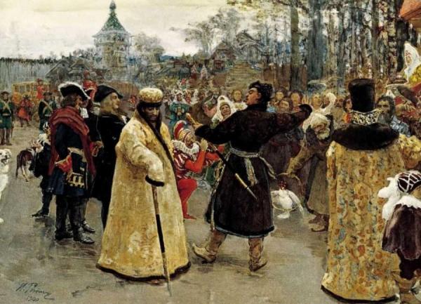 Arrival Tsars Piotr And Ioann. by Ilya Yefimovich Repin