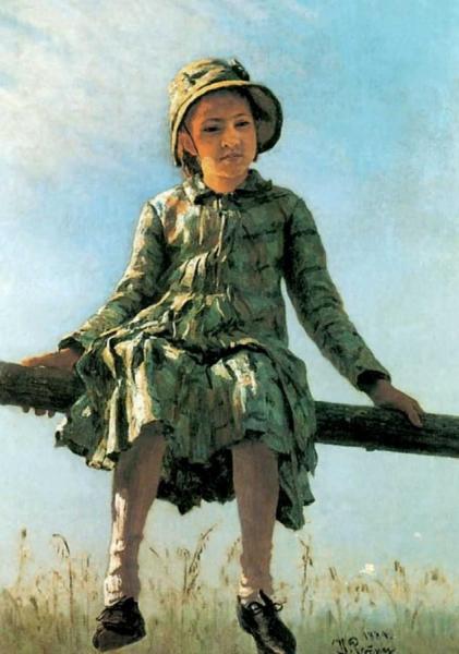 Dragon-fly. Portrait Of Vera Repina, The Artist's Daughter. by Ilya Yefimovich Repin