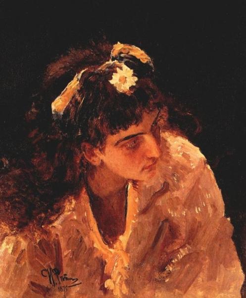 Head Of Woman (etude). by Ilya Yefimovich Repin
