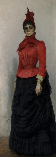 Portrait Of Baroness Varvara Ikskul Von Hildenbandt. by Ilya Yefimovich Repin