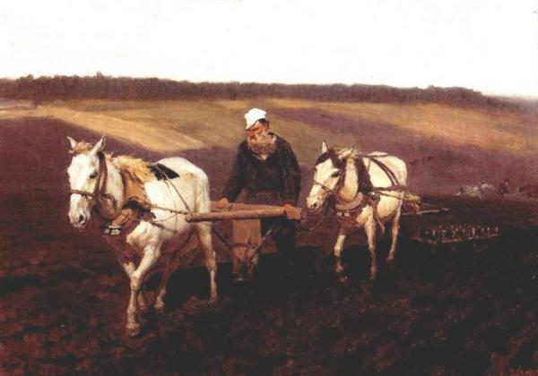 Portrait Of Leo Tolstoy As A Ploughman On A Field. by Ilya Yefimovich Repin Oil Painting Reproductions