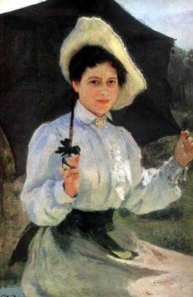 Portrait Of Nadezhda Repina, The Artist's Daughter. by Ilya Yefimovich Repin